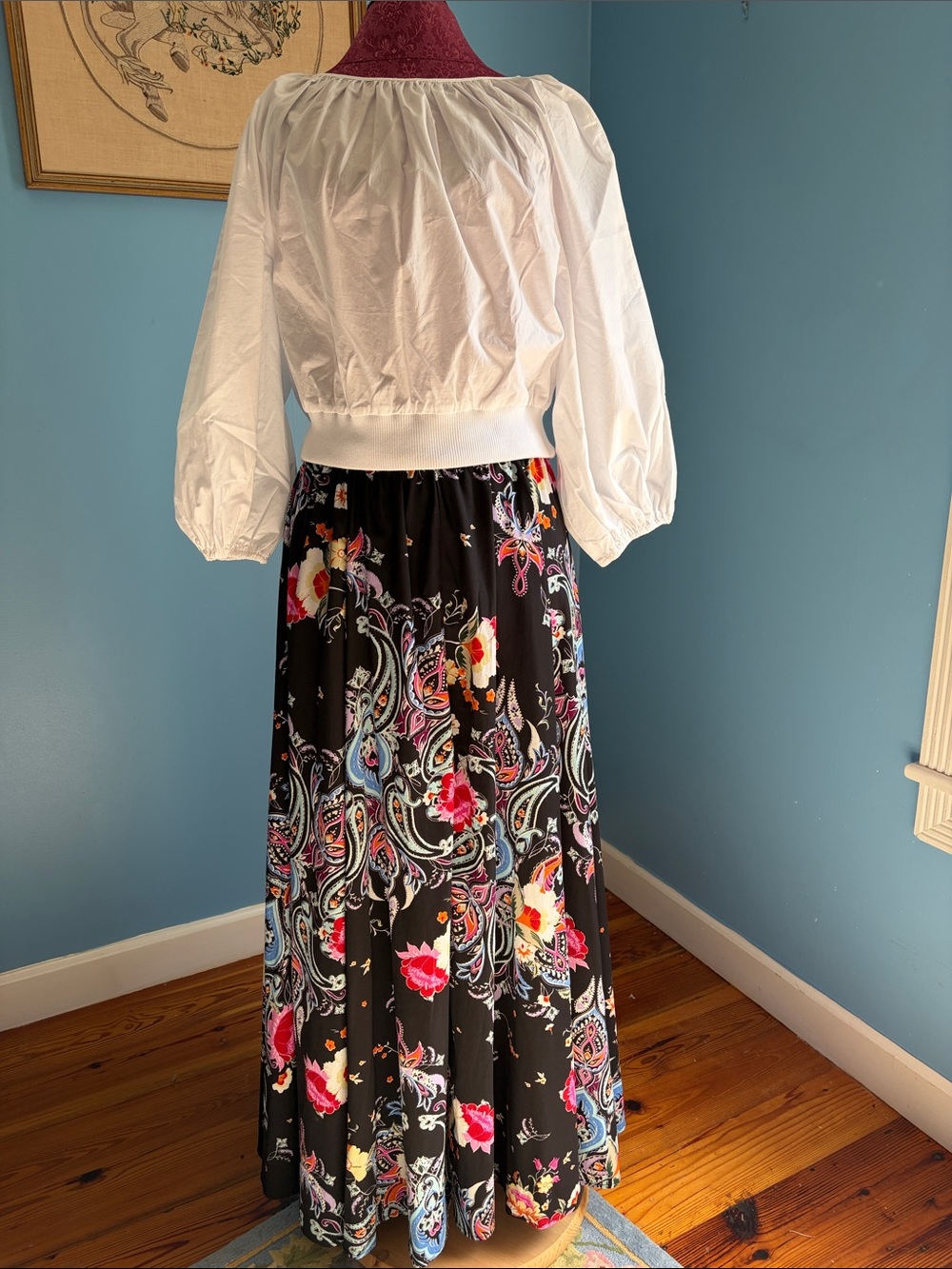 Full circle floral skirt